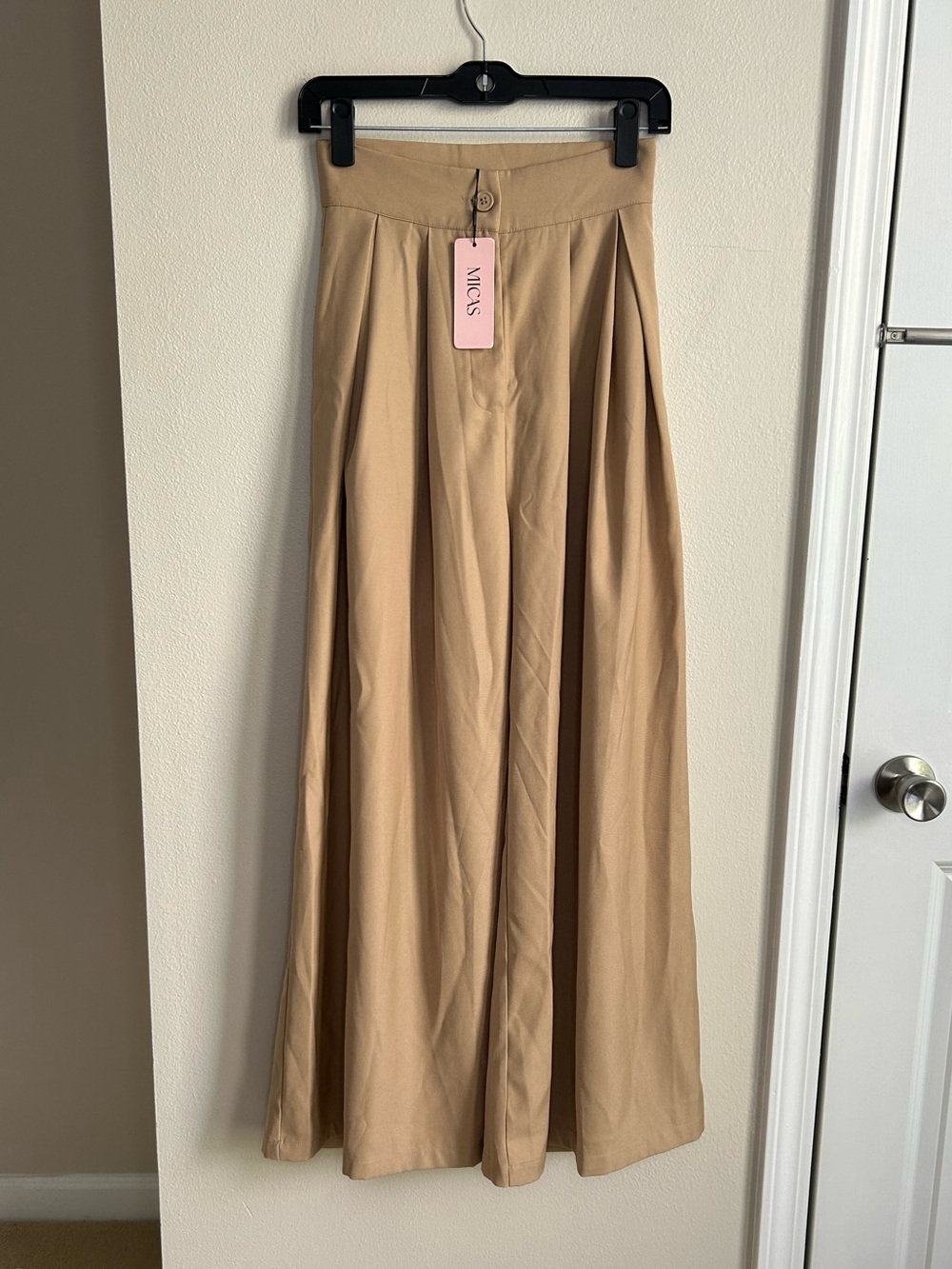 NWT Micas Beige High-Waist Wide-Leg Pants Size XS